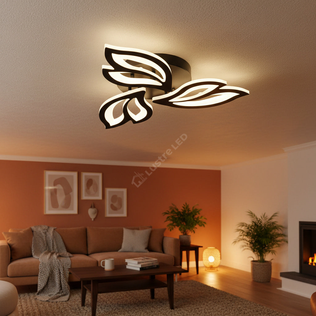 Lustra LED Mini Anemone Black Echivalent 300W Telecomanda