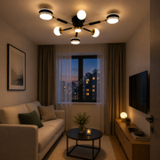 Lustra LED Mini Fenora Black Echivalent 300W Telecomanda