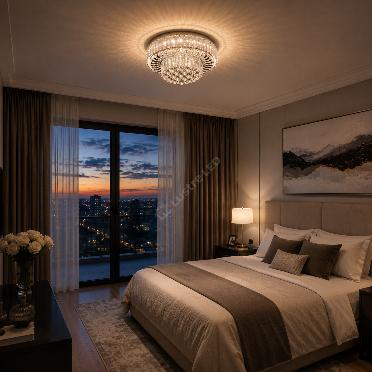 Lustra LED Mini Klyra CRISTAL Echivalent 400W Telecomanda