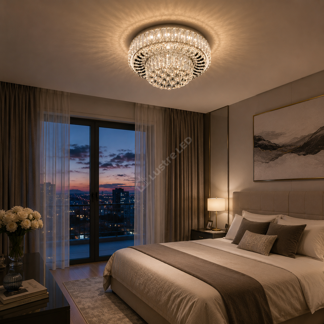 Lustra LED Mini Klyra CRISTAL Echivalent 400W Telecomanda