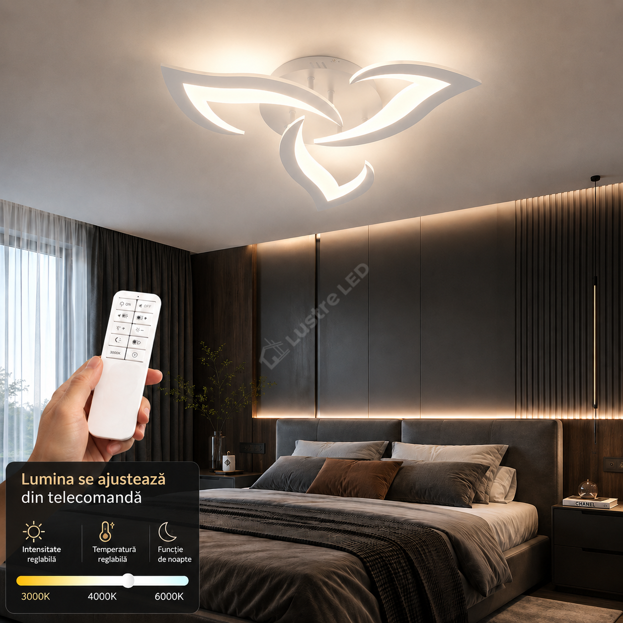 Lustra LED Mini Narcisse Echivalent 250W Telecomanda