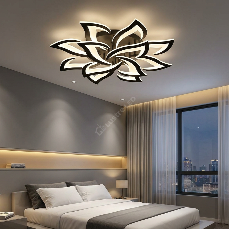 Lustra LED NARCISSE Black Echivalent 850W Telecomanda