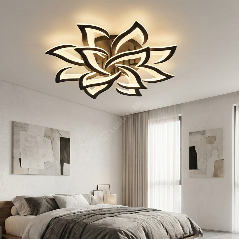 Lustra LED NARCISSE Black Echivalent 850W Telecomanda