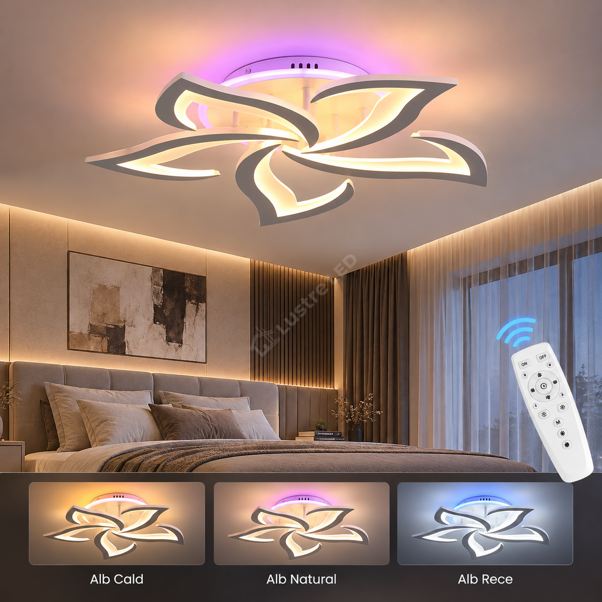 Lustra LED Narcisse RGB Echivalent 600W Telecomanda