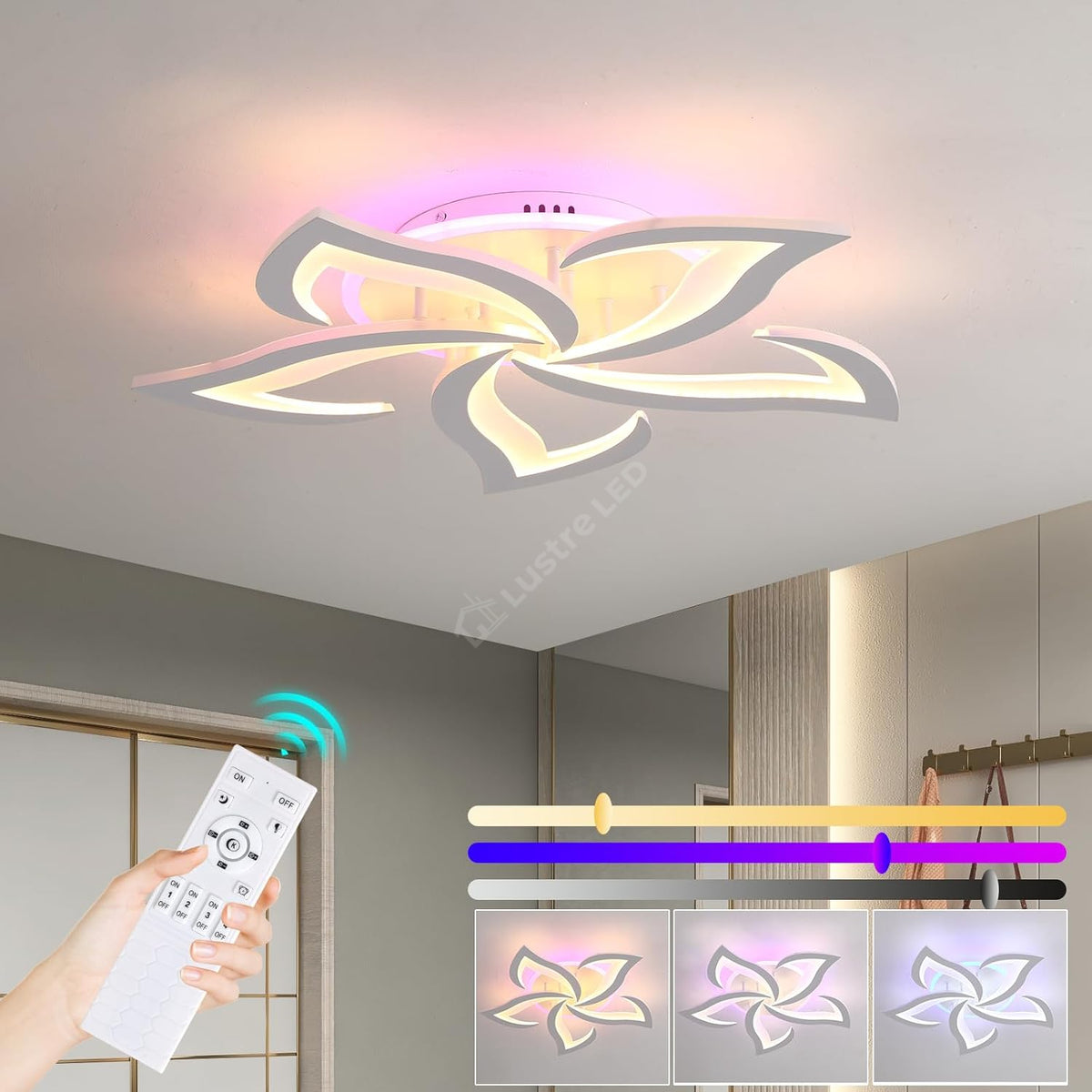 Lustra Led Narcisse Rgb Echivalent 600W Telecomanda Ceiling Light Fixtures