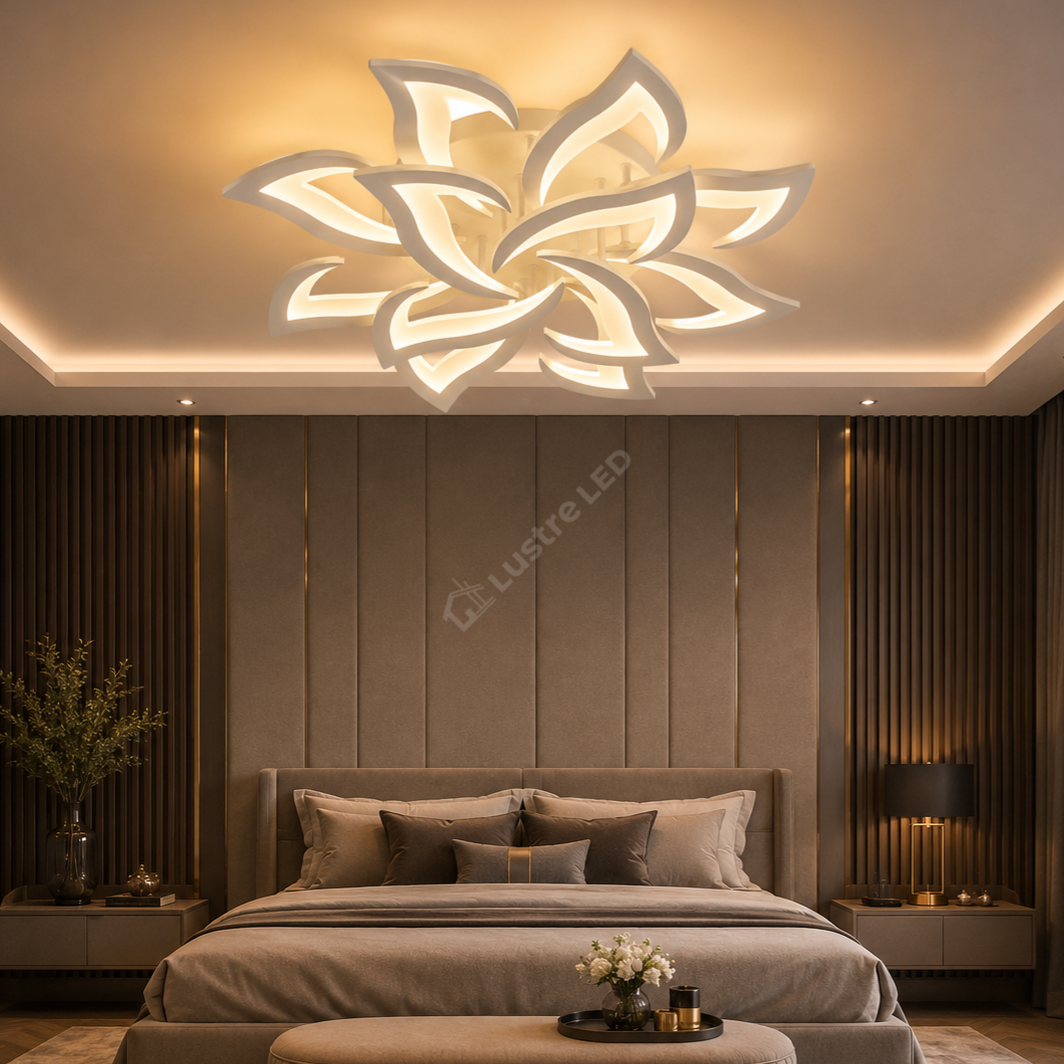 Lustra LED NARCISSE White Echivalent 850W Telecomanda