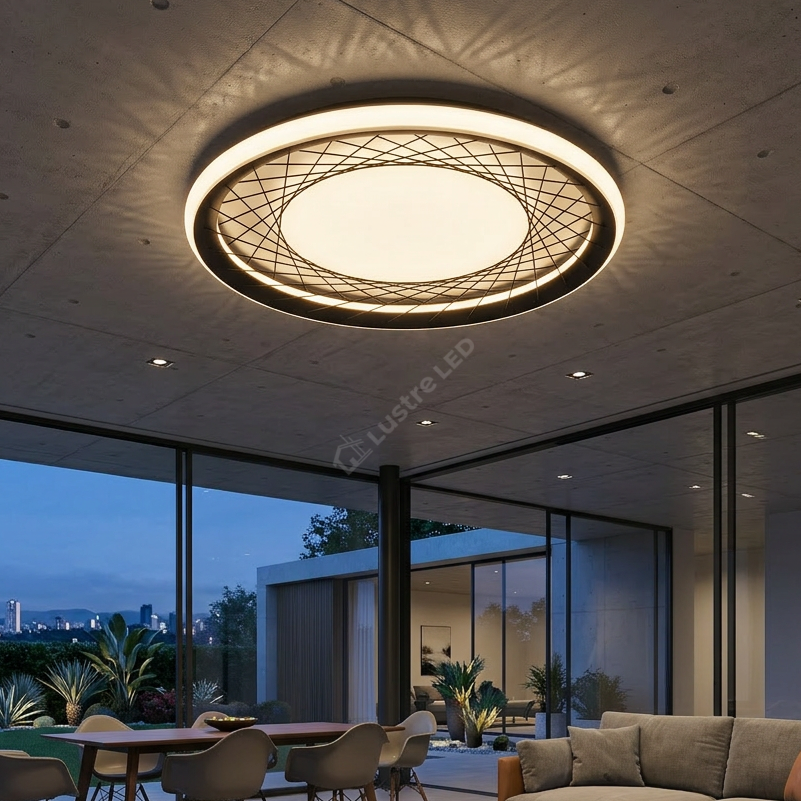 Lustra LED Nest Black Premium Echivalent 200W Ø51CM