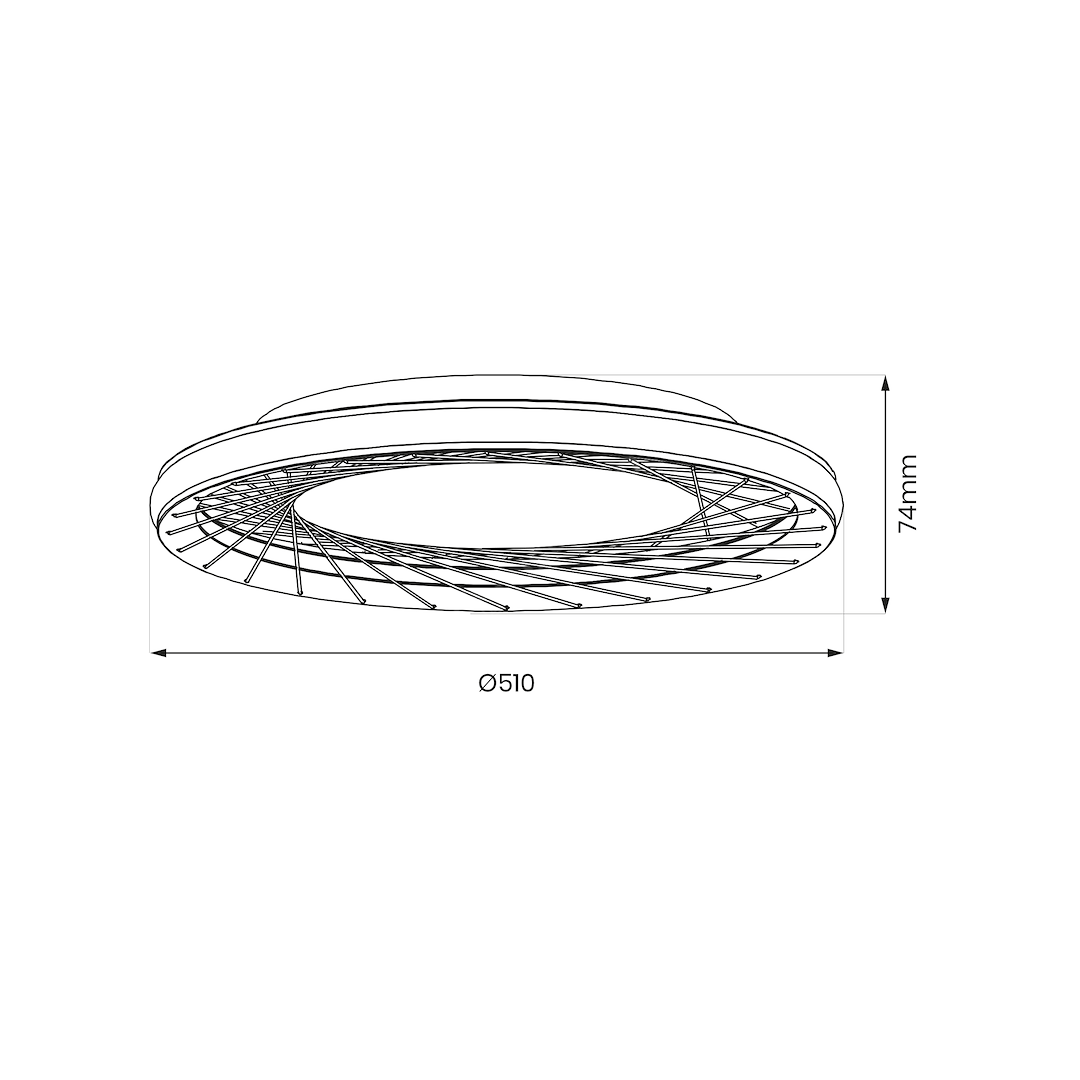 Lustra LED Nest Black Premium Echivalent 200W Ø51CM