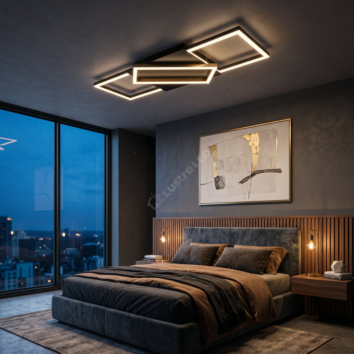 Lustra LED NORA Angles 3 Lumini PREMIUM Telecomanda