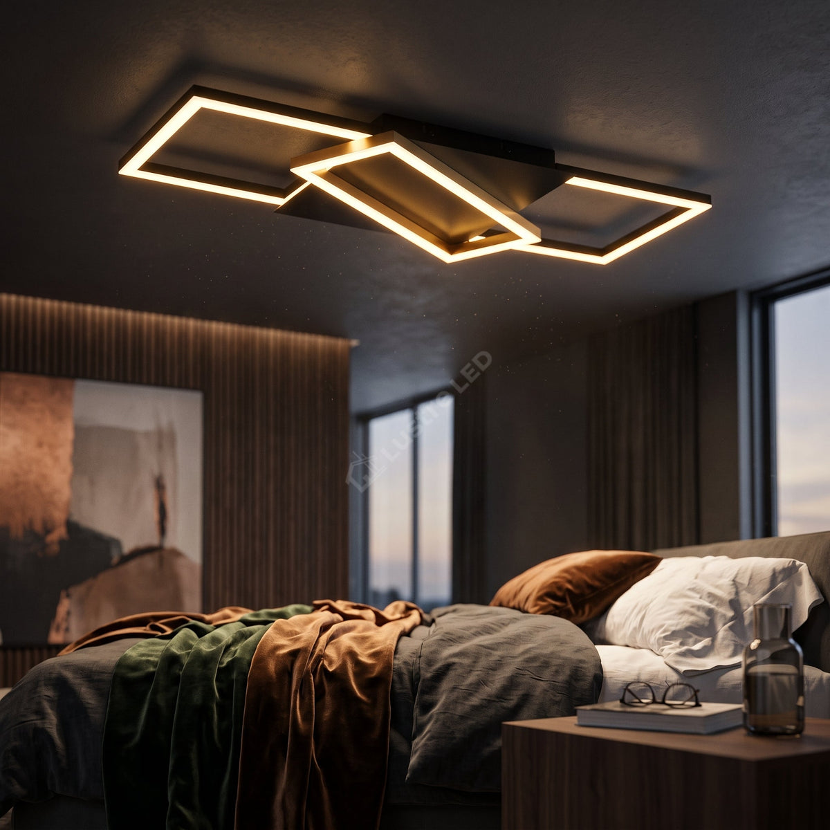 Lustra LED NORA Angles 3 Lumini PREMIUM Telecomanda
