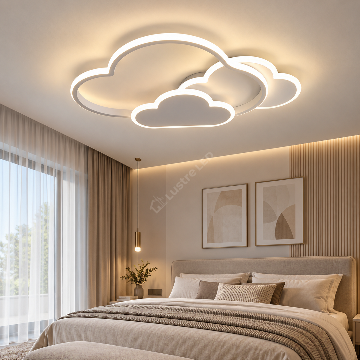 Lustra LED NORISOR Alb Echivalent 400W Telecomanda