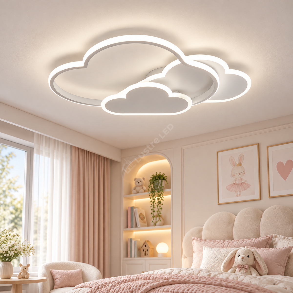 Lustra LED NORISOR Alb Echivalent 400W Telecomanda