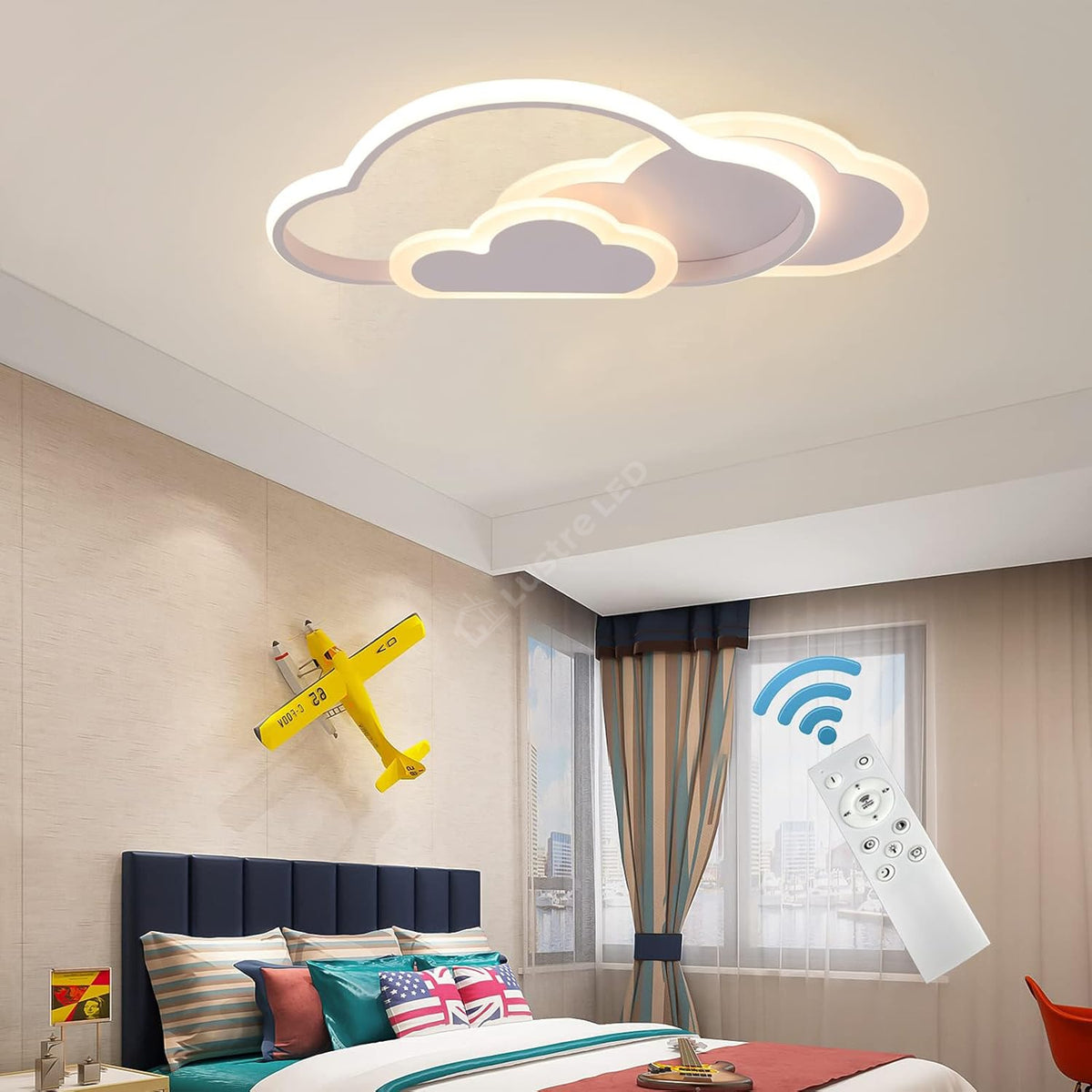 Lustra LED NORISOR Alb Echivalent 400W Telecomanda
