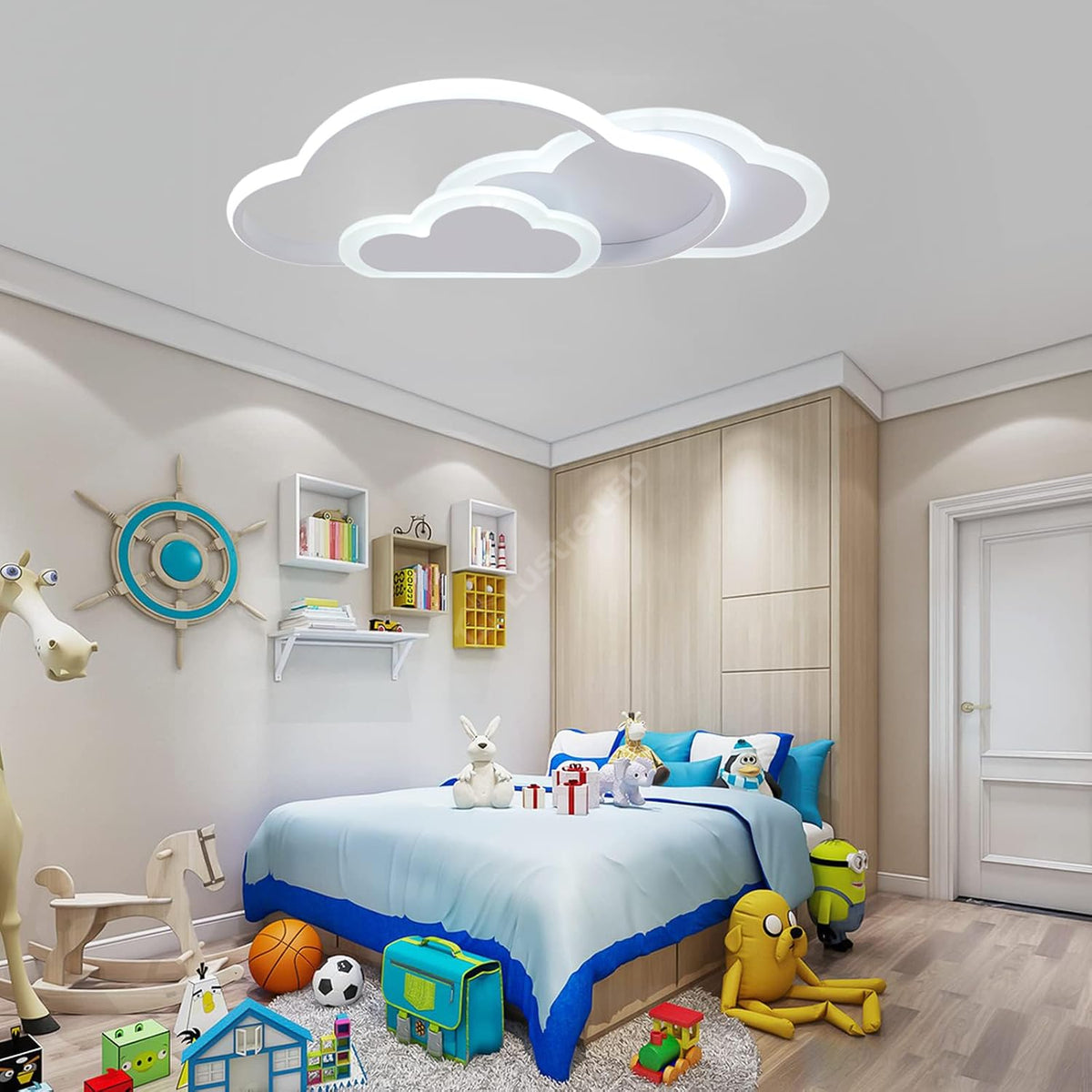 Lustra LED NORISOR Alb Echivalent 400W Telecomanda