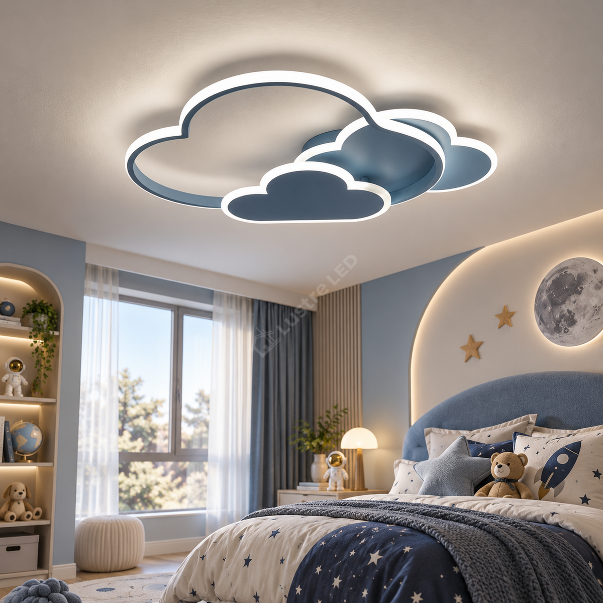Lustra LED NORISOR Blue Echivalent 400W Telecomanda