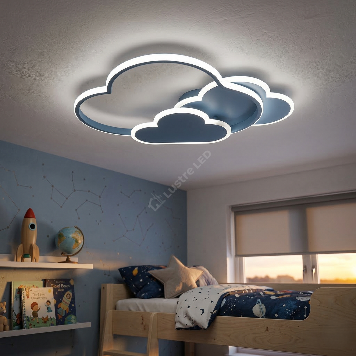 Lustra LED NORISOR Blue Echivalent 400W Telecomanda