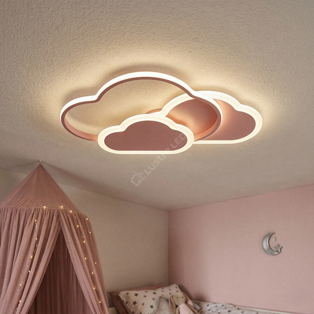 Lustra LED NORISOR Pink Echivalent 400W Telecomanda