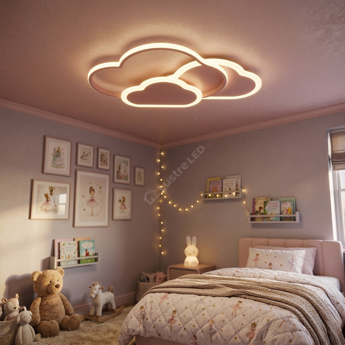 Lustra LED NORISOR Pink Echivalent 400W Telecomanda