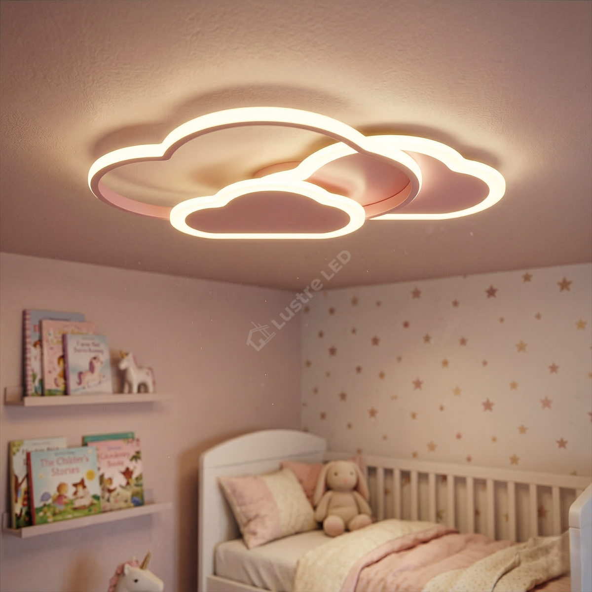 Lustra LED NORISOR Pink Echivalent 400W Telecomanda