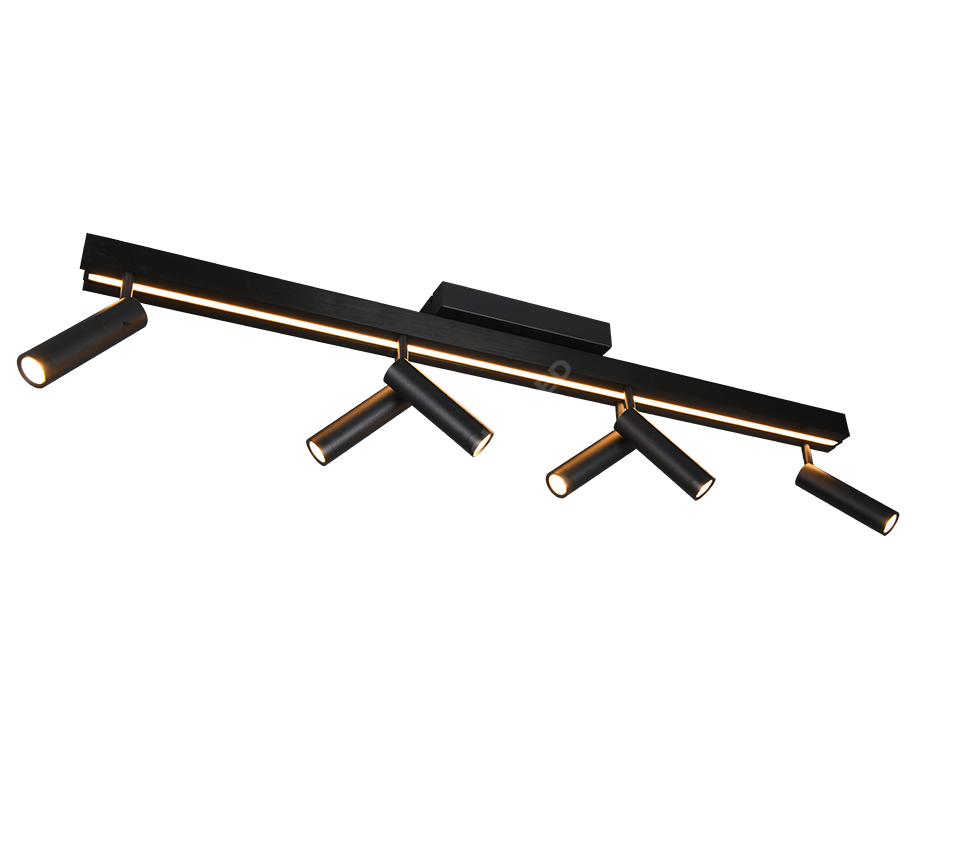 Lustra LED Premium cu 6 Spoturi pe Sina ZENO Black Telecomanda
