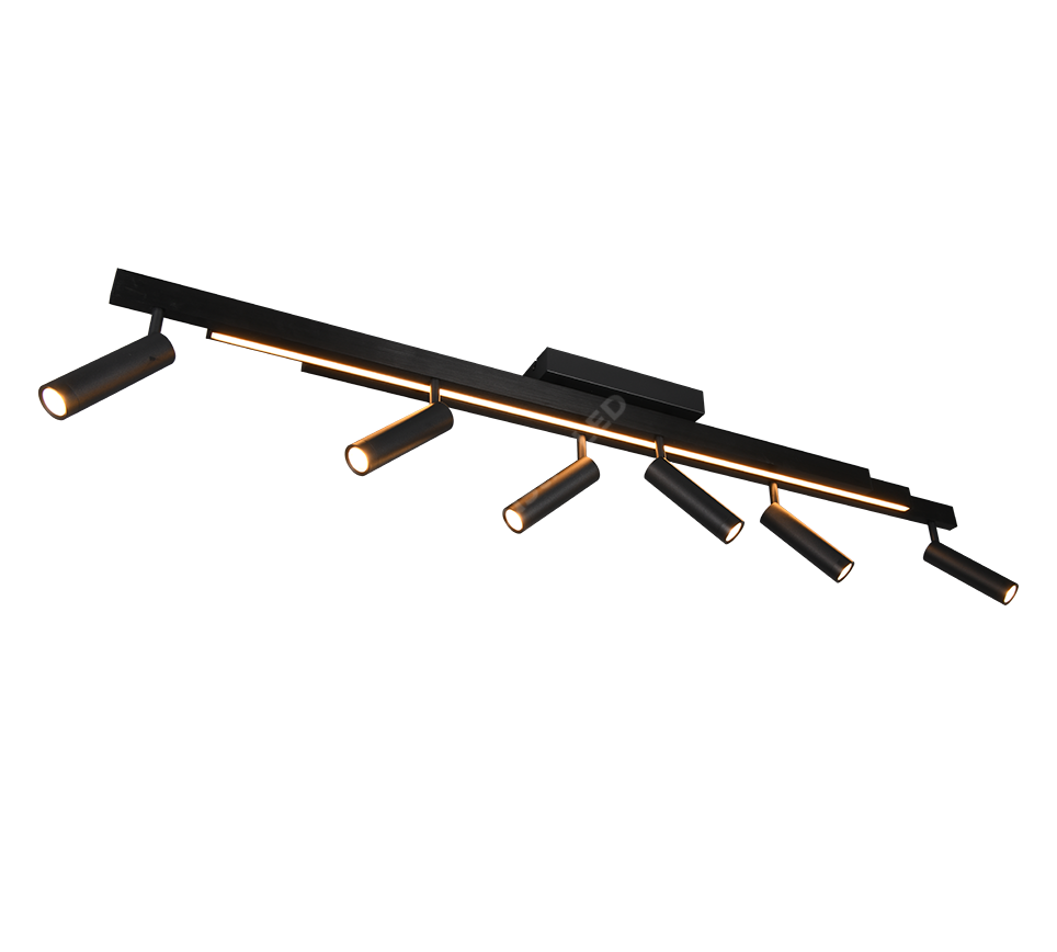 Lustra LED Premium cu 6 Spoturi pe Sina ZENO Black Telecomanda