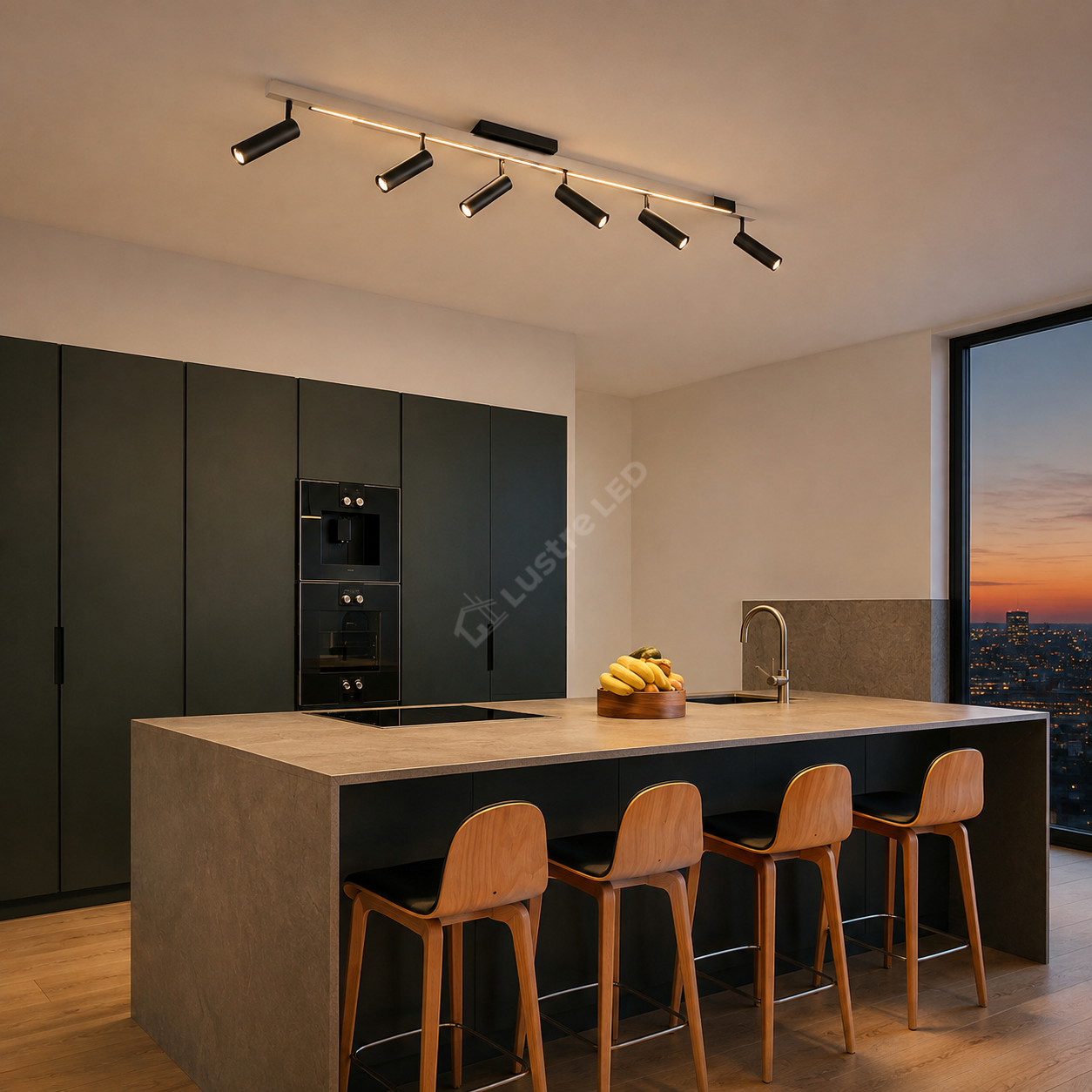 Lustra LED Premium cu 6 Spoturi pe Sina ZENO Silver Telecomanda