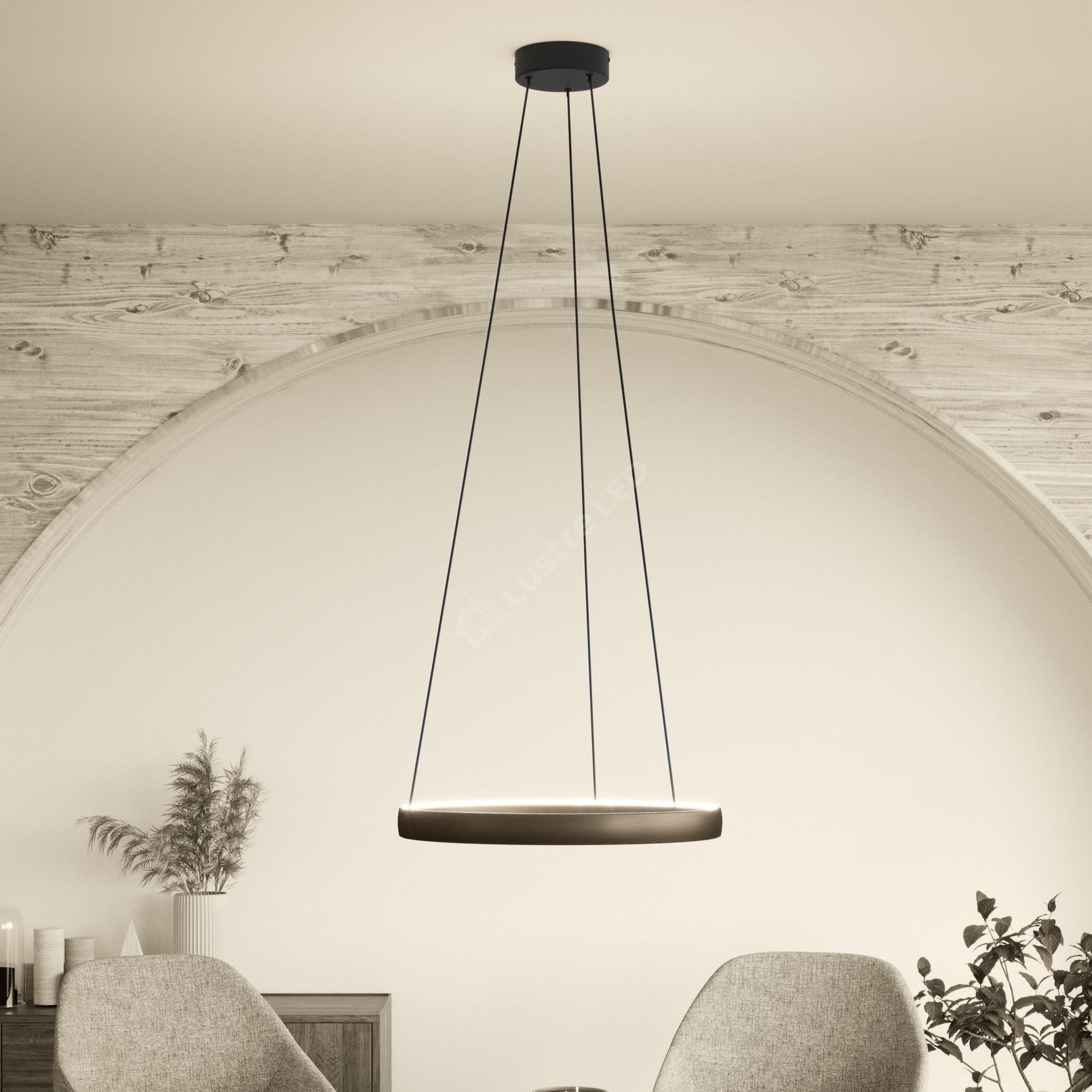 Lustra LED Premium cu Senzor Trabuco Black & Brown Echivalent 750W