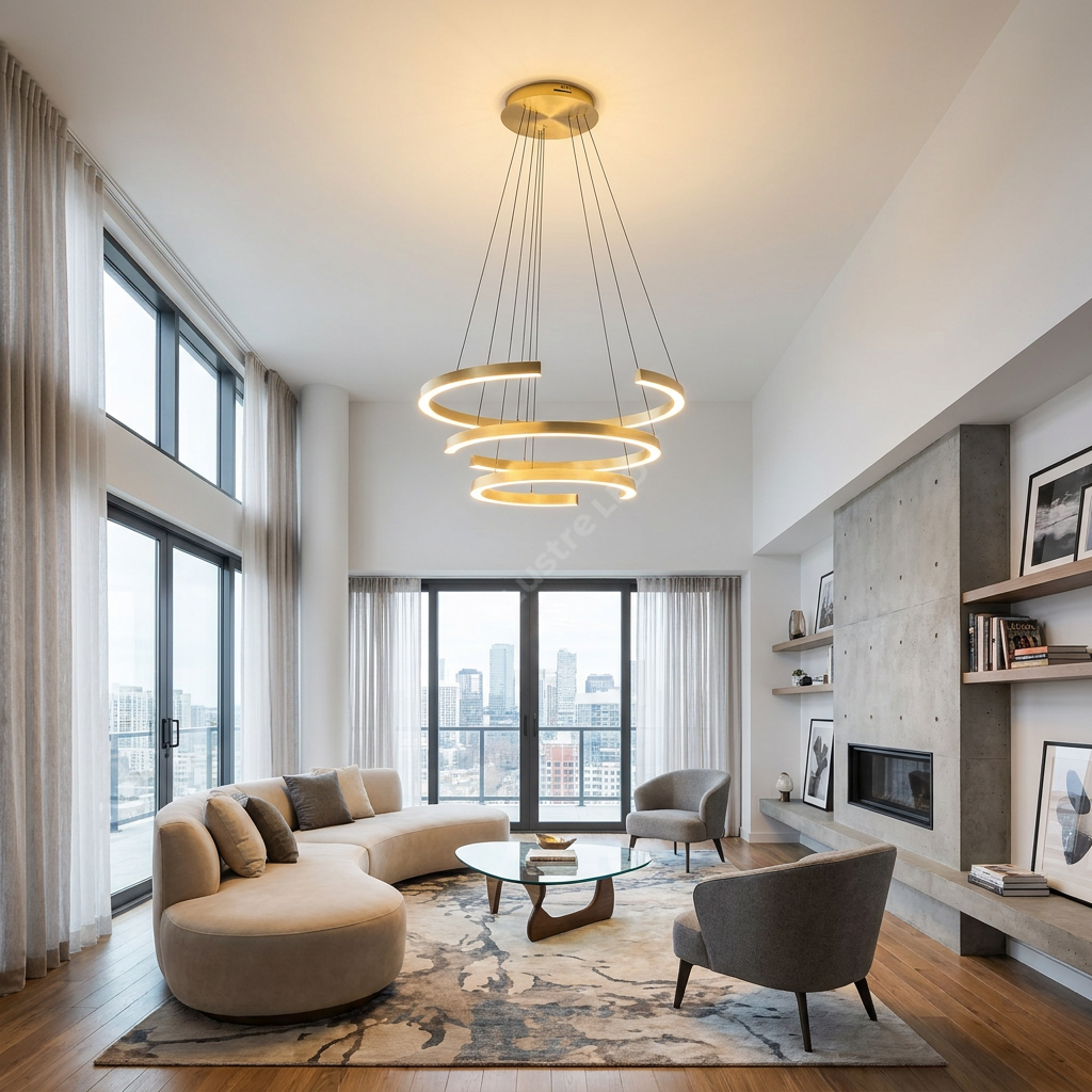 Lustra LED Premium Maxi Labonete Gold Echivalent 900W Telecomanda