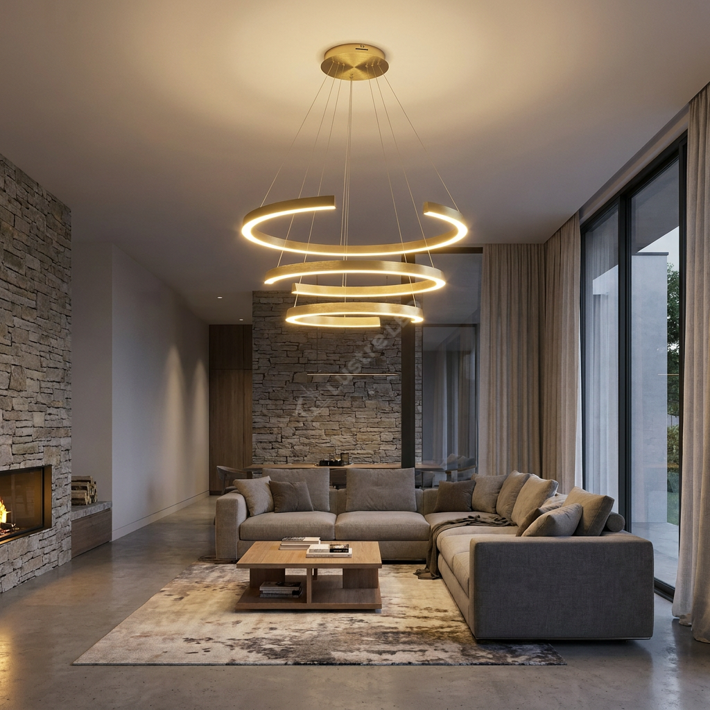 Lustra LED Premium Maxi Labonete Gold Echivalent 900W Telecomanda
