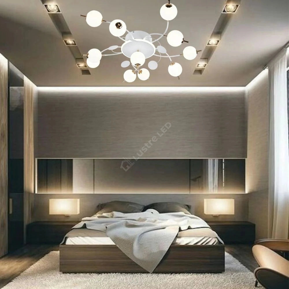 Lustra LED PROP 10+1 WHITE Echivalent 900W Telecomanda