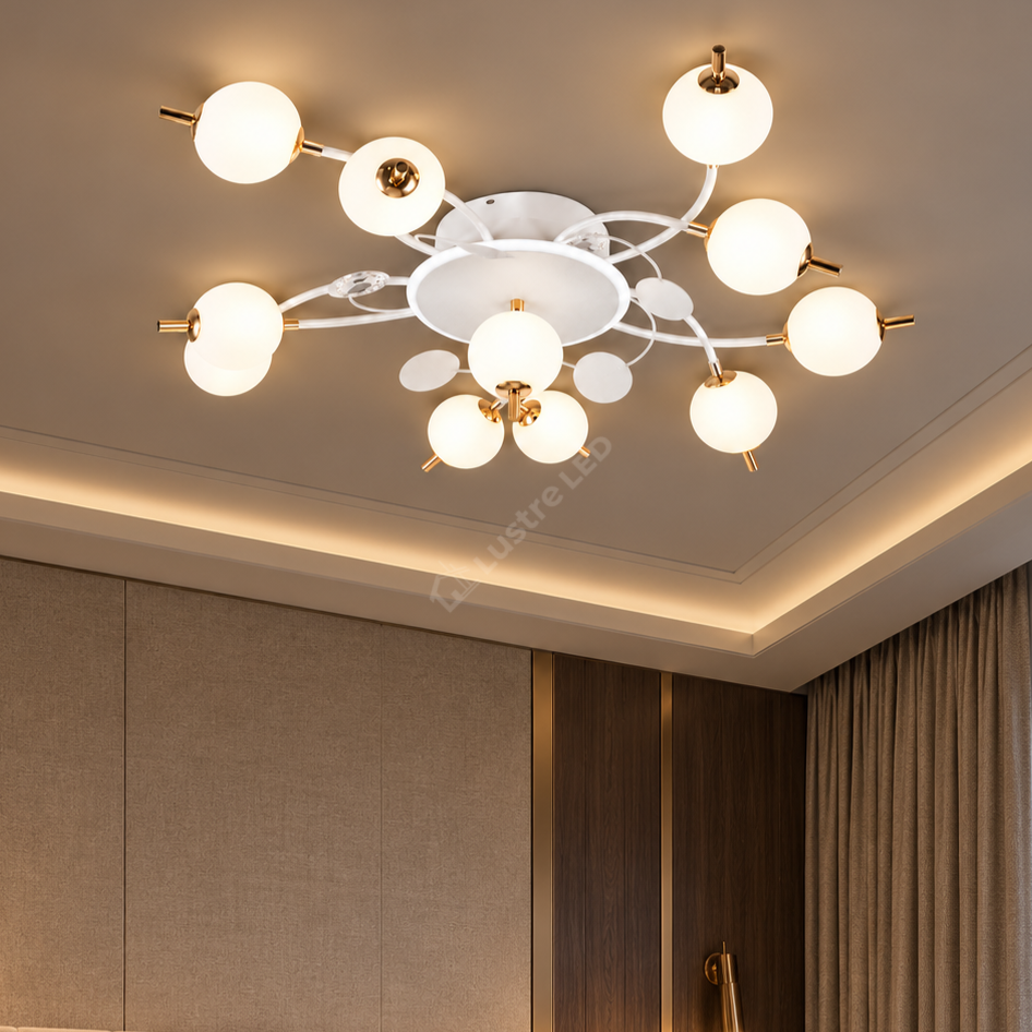 Lustra LED PROP 10+1 WHITE Echivalent 900W Telecomanda