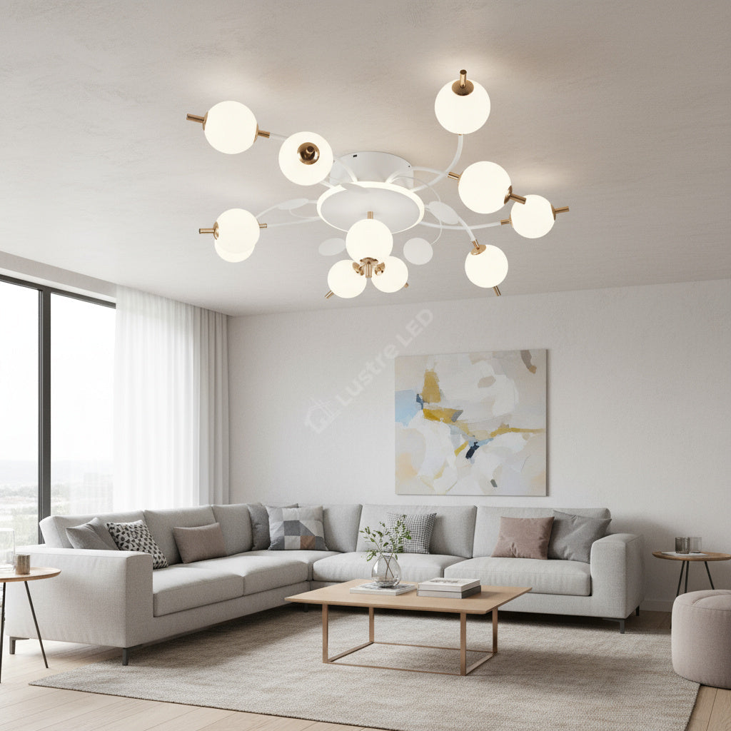 Lustra LED PROP 10+1 WHITE Echivalent 900W Telecomanda