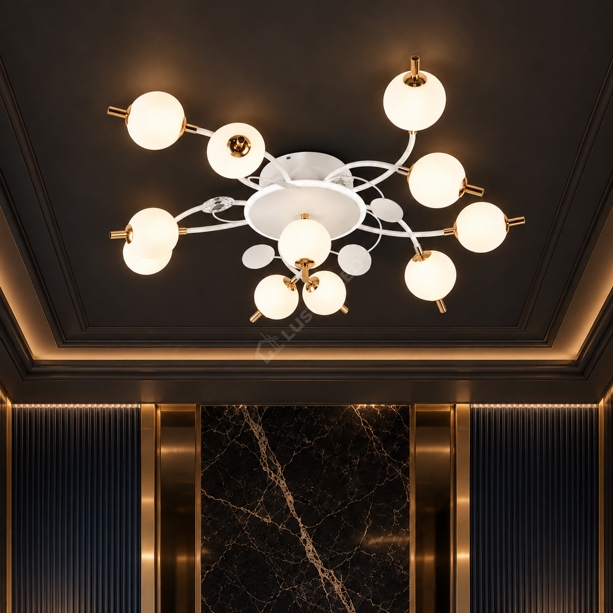 Lustra LED PROP 10+1 WHITE Echivalent 900W Telecomanda