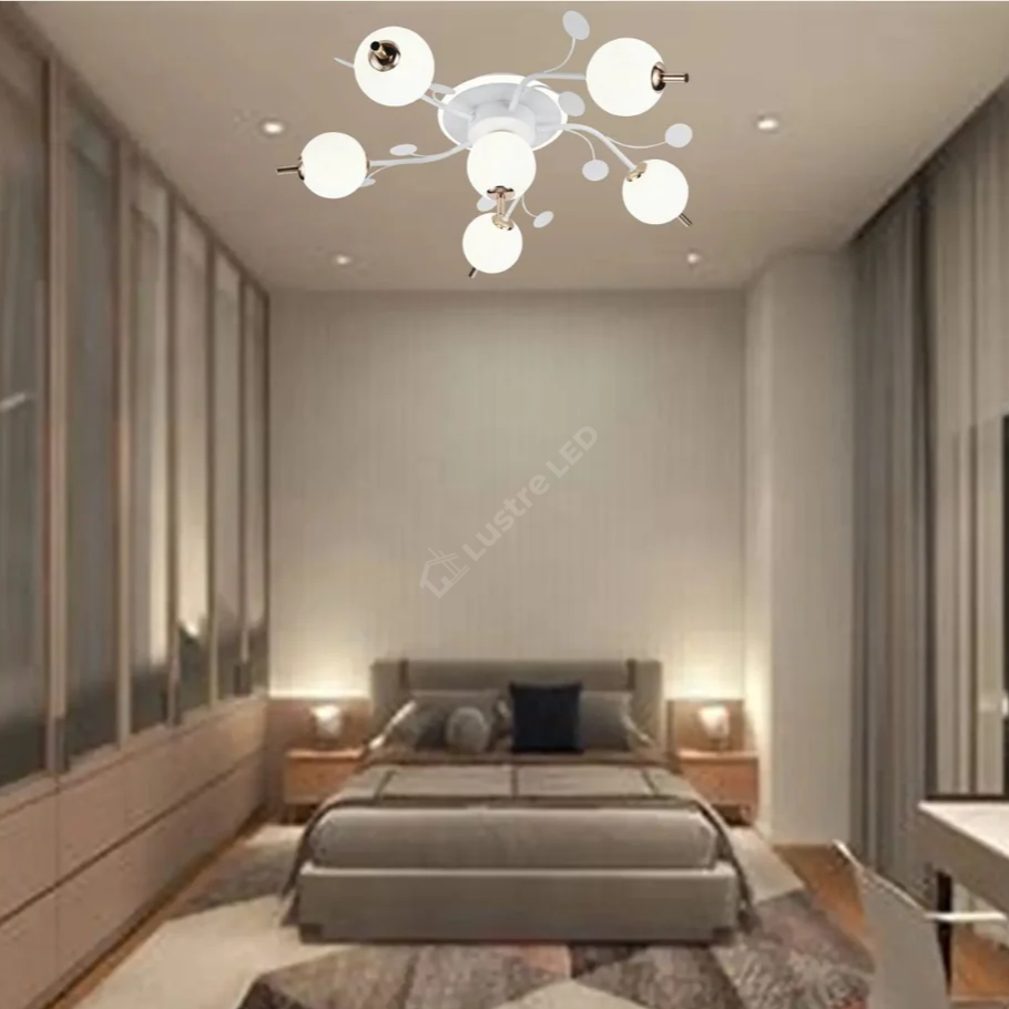 Lustra LED PROP 5+1 WHITE Echivalent 500W Telecomanda