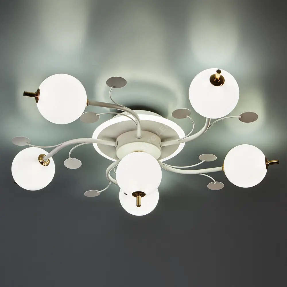 Lustra LED PROP 5+1 WHITE Echivalent 500W Telecomanda
