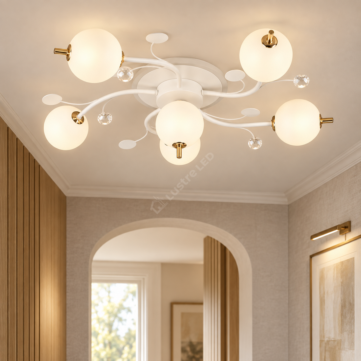 Lustra LED PROP 5+1 WHITE Echivalent 500W Telecomanda