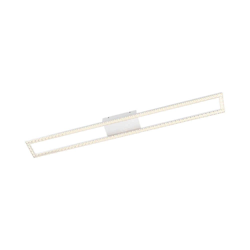 Lustra LED Rectangular 108cm Cristal White Echivalent 400W Telecomanda