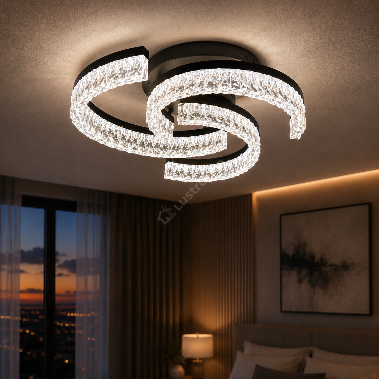 Lustra LED SAARI Black Echivalent 250W Telecomanda