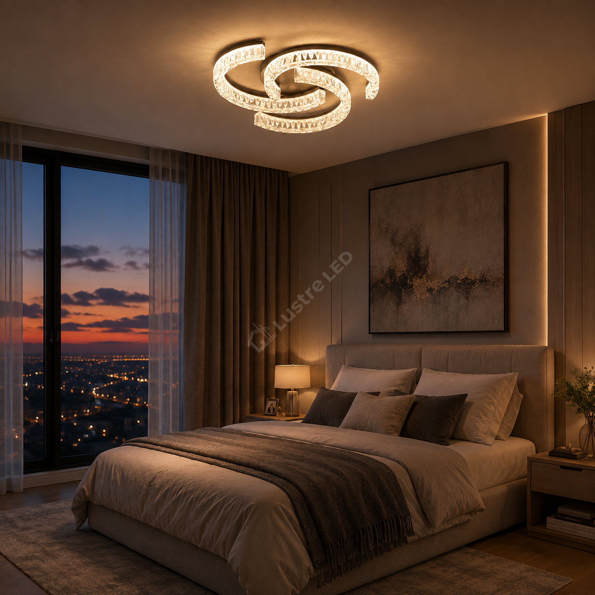 Lustra LED SAARI Black Echivalent 250W Telecomanda