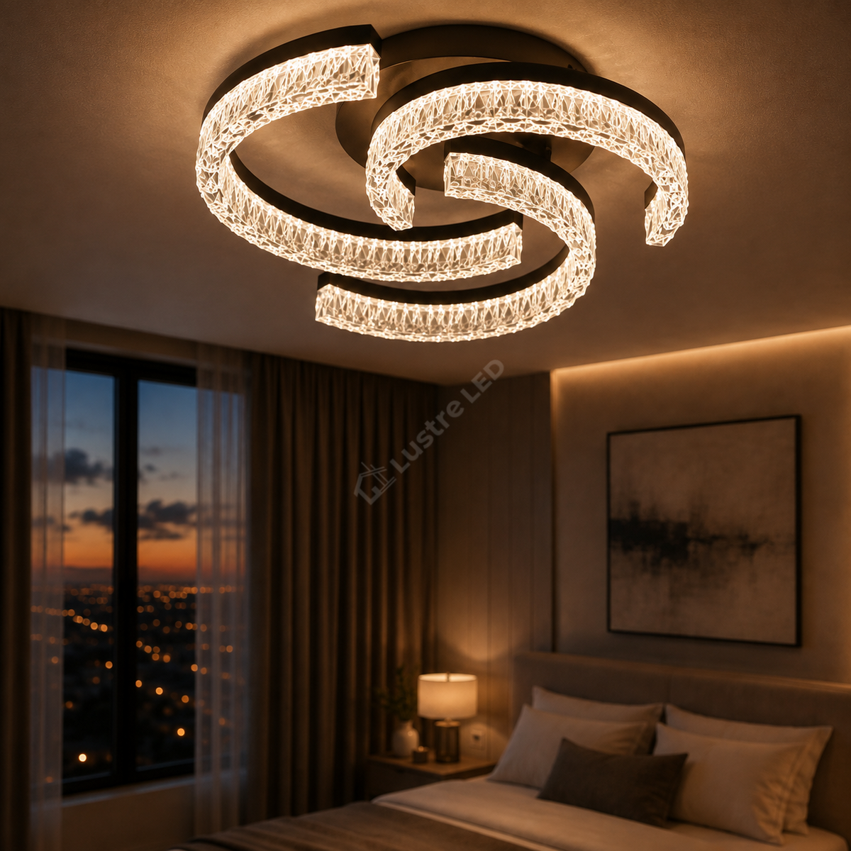 Lustra LED SAARI Black Echivalent 250W Telecomanda