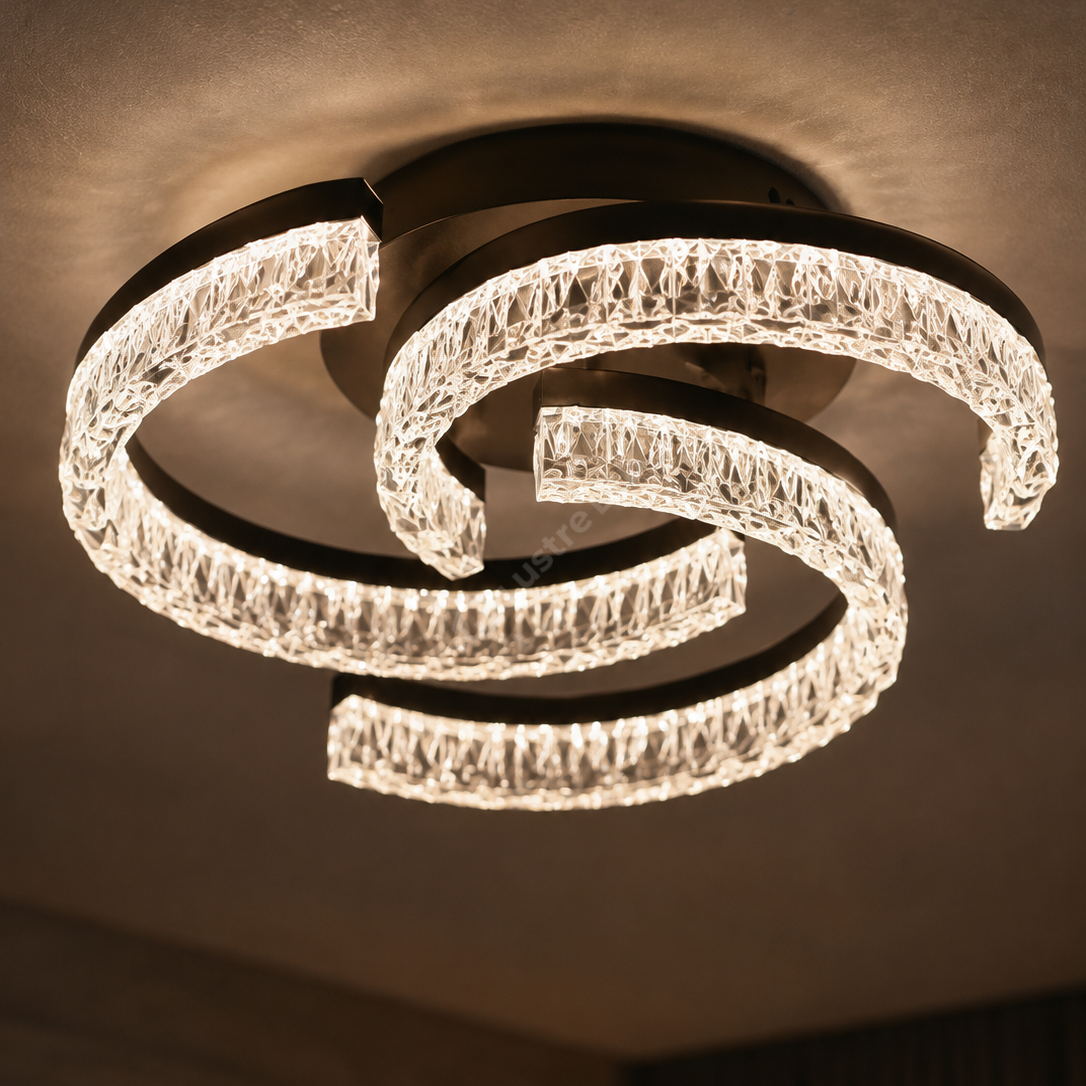 Lustra LED SAARI Black Echivalent 250W Telecomanda