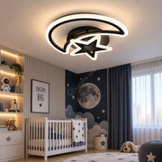 Lustra LED SEMILUNA Neagra Echivalent 400W Telecomanda
