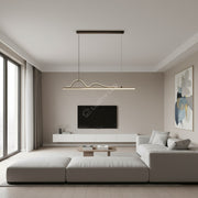 Lustra LED Snake Suspendata Black Echivalent 400W Telecomanda Lighting Fixtures