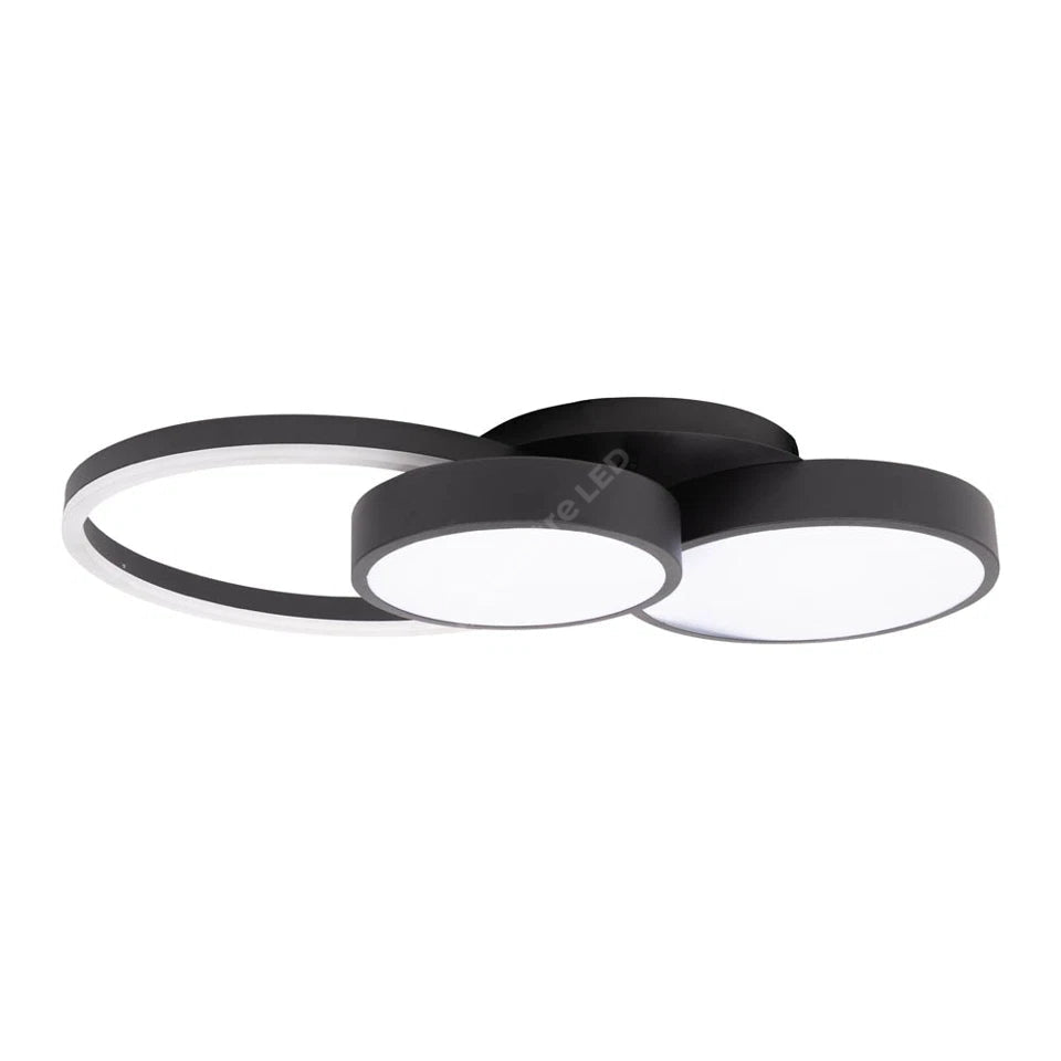 Lustra LED Sobek Black 3 Lumini Echivalent 400W 60CM