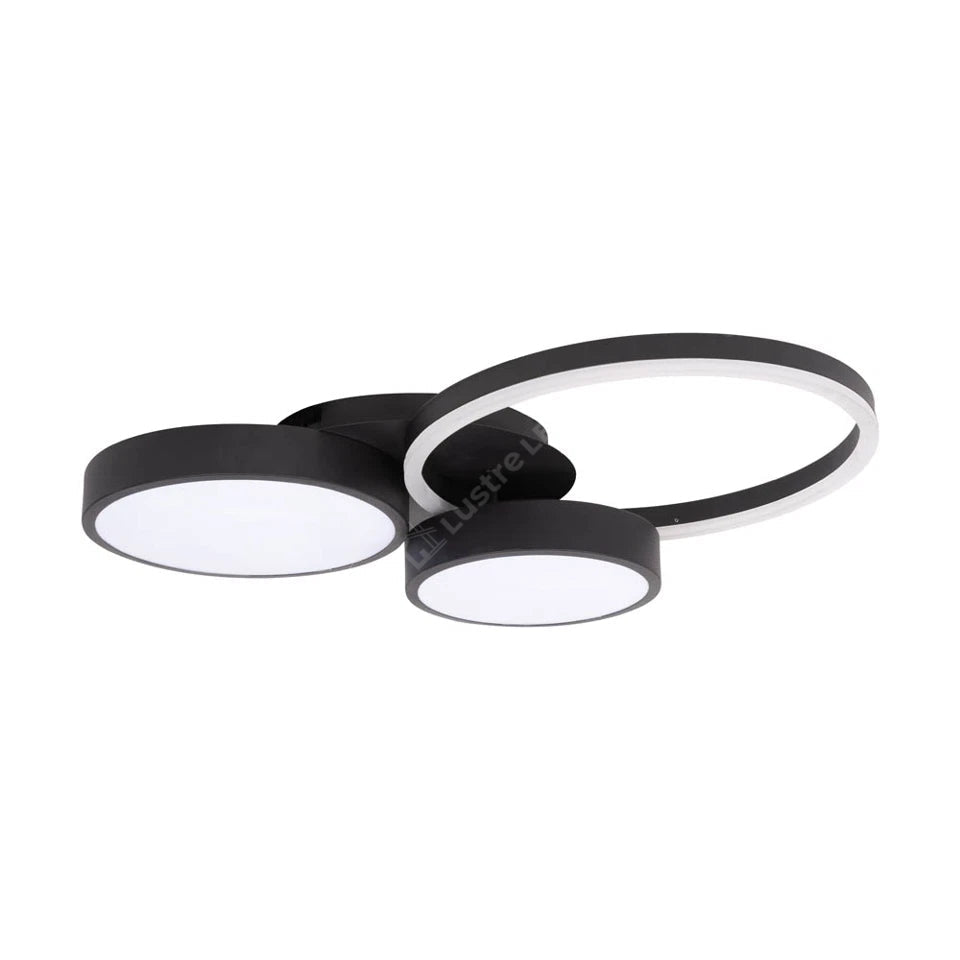 Lustra LED Sobek Black 3 Lumini Echivalent 400W 60CM