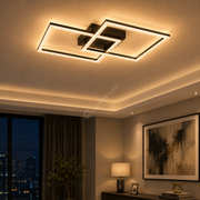 Lustra LED Square 36cm Cristal Black Echivalent 600W Telecomanda