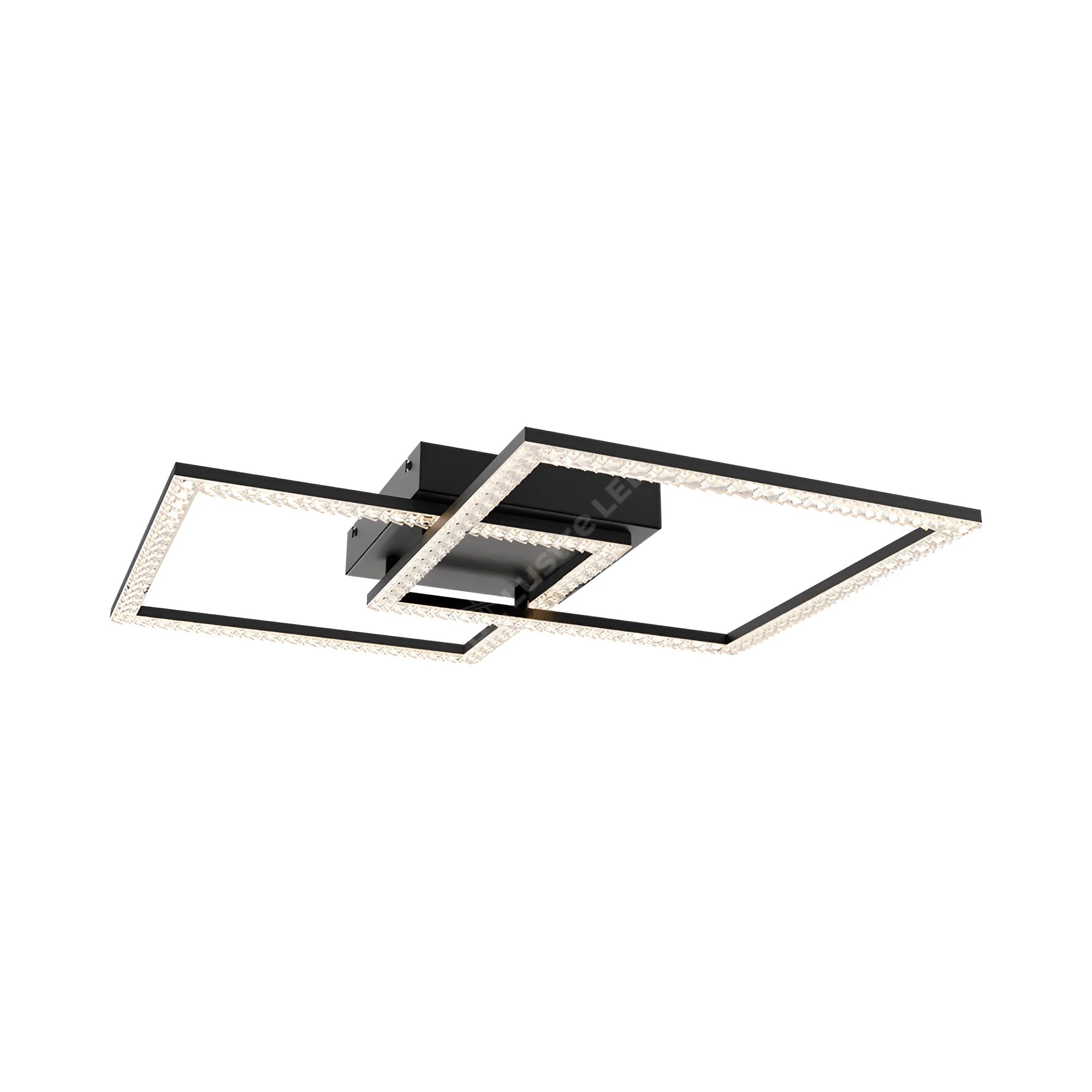 Lustra LED Square 36cm Cristal Black Echivalent 600W Telecomanda