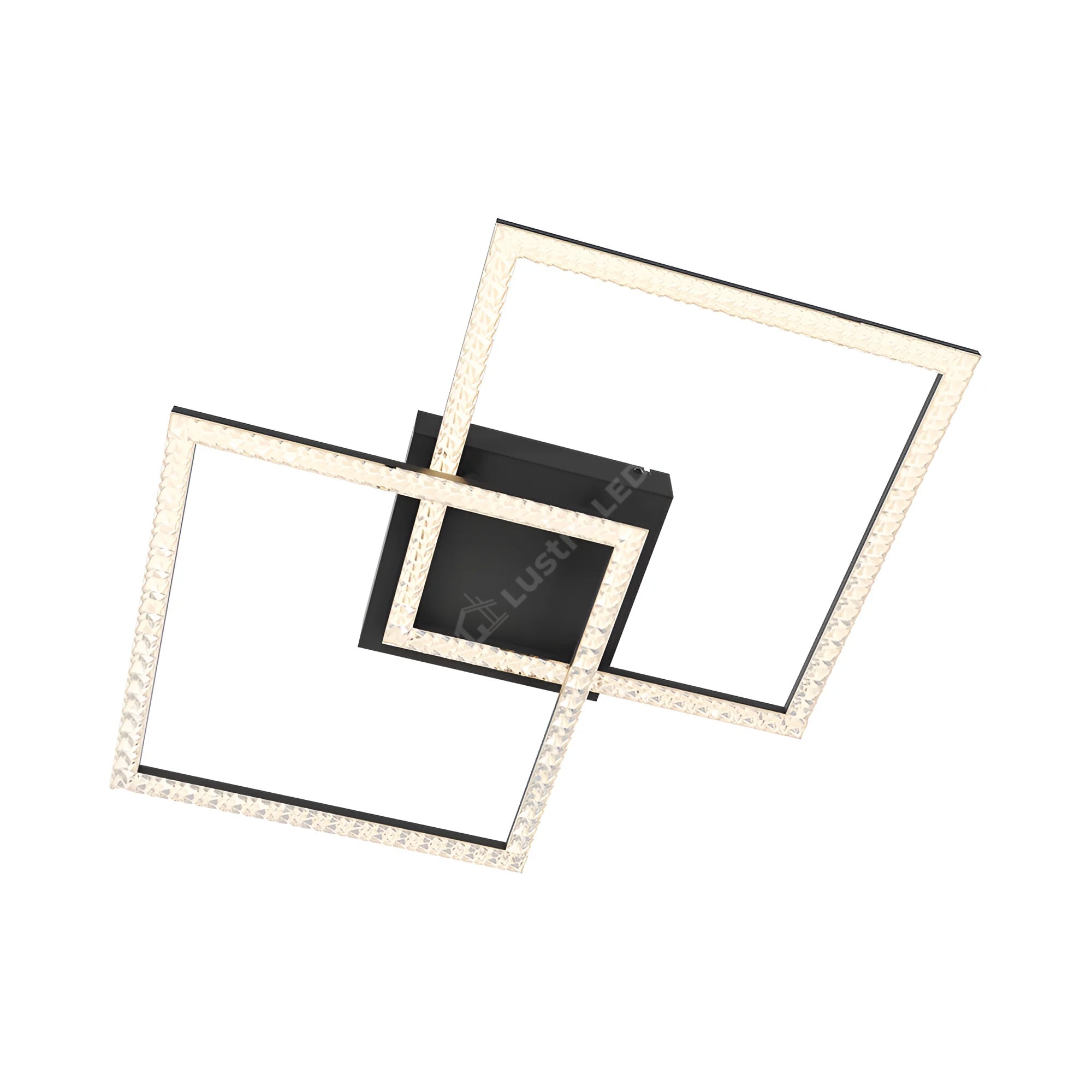 Lustra LED Square 36cm Cristal Black Echivalent 600W Telecomanda