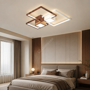 Lustra LED Squares White & Wood Design Echivalent 800W Telecomanda
