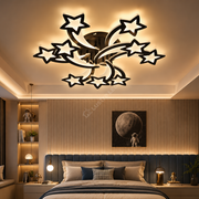 Lustra LED STAR Gigant Black Echivalent 800W Telecomanda